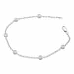 Contemporary Six Diamond Chain Bracelet