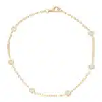 Contemporary Six Diamond Chain Bracelet