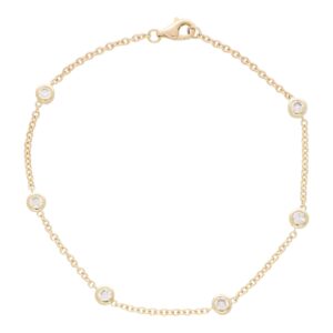 Contemporary Six Diamond Chain Bracelet