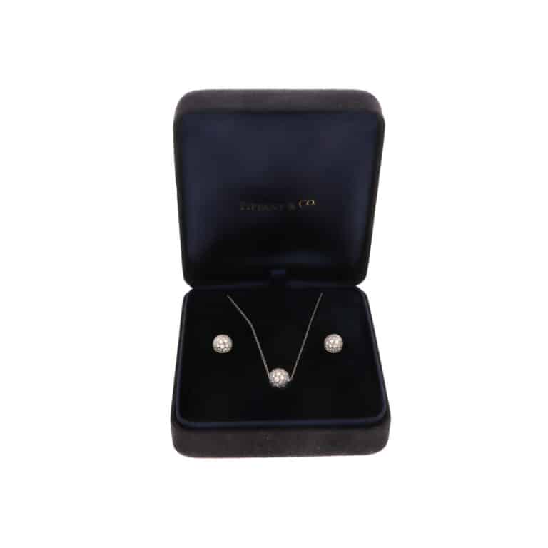 Vintage Tiffany & Co. Diamond Ball Pendant Necklace