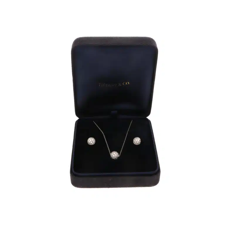 Vintage Tiffany & Co. Diamond Ball Pendant Necklace