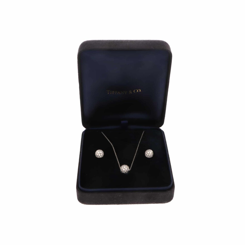 Vintage Tiffany & Co. Diamond Ball Pendant Necklace