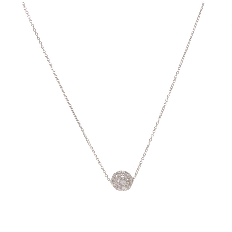 Vintage Tiffany & Co. Diamond Ball Pendant Necklace