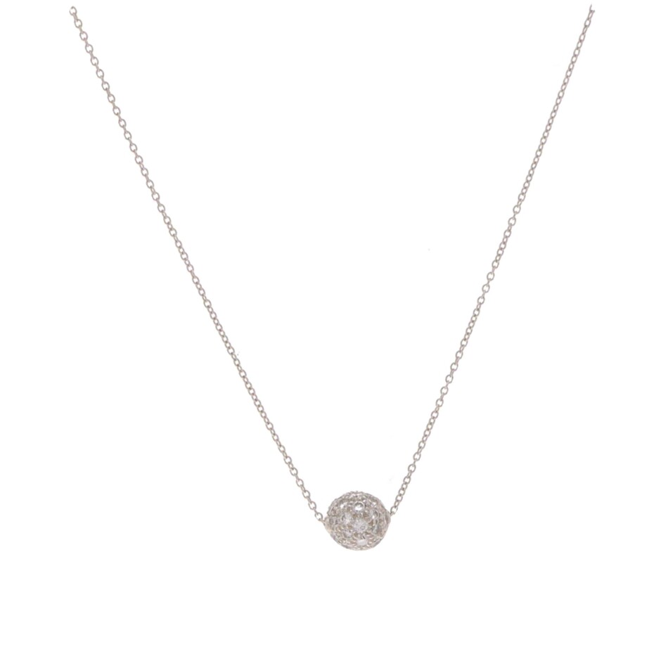 Vintage Tiffany & Co. Diamond Ball Pendant Necklace