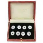 Mother of Pearl, Sapphire and Enamel Dress Set