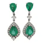 Vintage Emerald and Diamond Drop Earrings