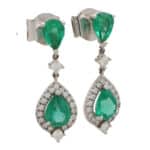 Vintage Emerald and Diamond Drop Earrings