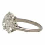 Vintage Large Old Mine Cut Diamond Three Stone Ring