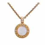 Vintage Bvlgari Onyx and Mother of Pearl Disc Necklace