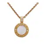 Vintage Bvlgari Onyx and Mother of Pearl Disc Necklace