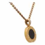 Vintage Bvlgari Onyx and Mother of Pearl Disc Necklace