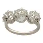 Vintage Large Old Mine Cut Diamond Three Stone Ring