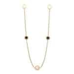 Bvlgari Signature 36'' Mother of Pearl and Onyx Disc Necklace