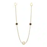 Bvlgari Signature 36'' Mother of Pearl and Onyx Disc Necklace