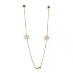 Bvlgari Signature 36'' Mother of Pearl and Onyx Disc Necklace
