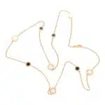 Bvlgari Signature 36'' Mother of Pearl and Onyx Disc Necklace