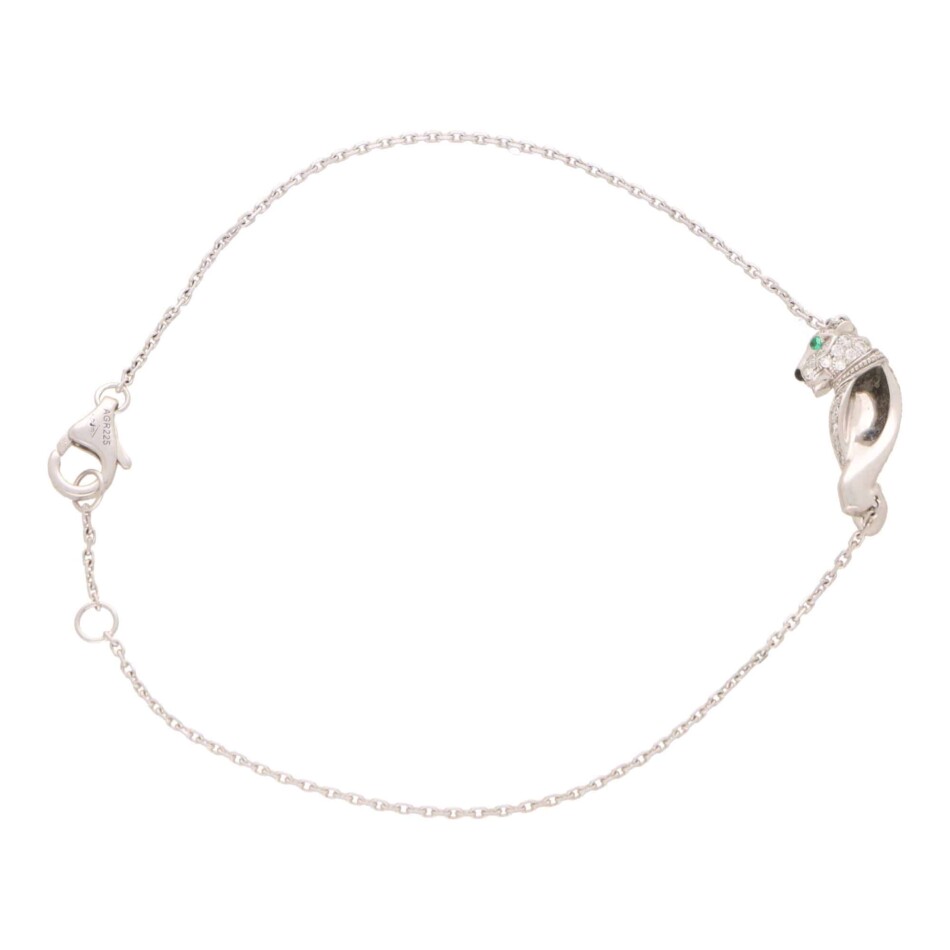 Vintage Cartier Diamond Walking Panther Chain Bracelet