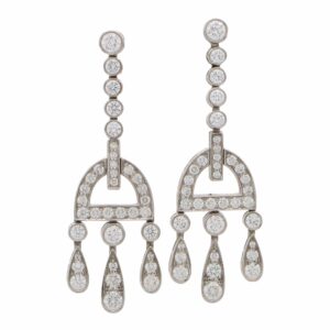 Vintage Art Deco Inspired Tiffany & Co. Diamond Drop Earrings