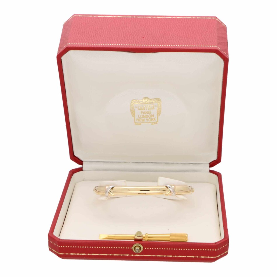 Vintage Cartier 'Trinity Kiss' Screw Bangle