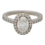 Vintage Boodles GIA Certified Oval Halo Ring