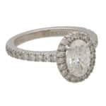 Vintage Boodles GIA Certified Oval Halo Ring