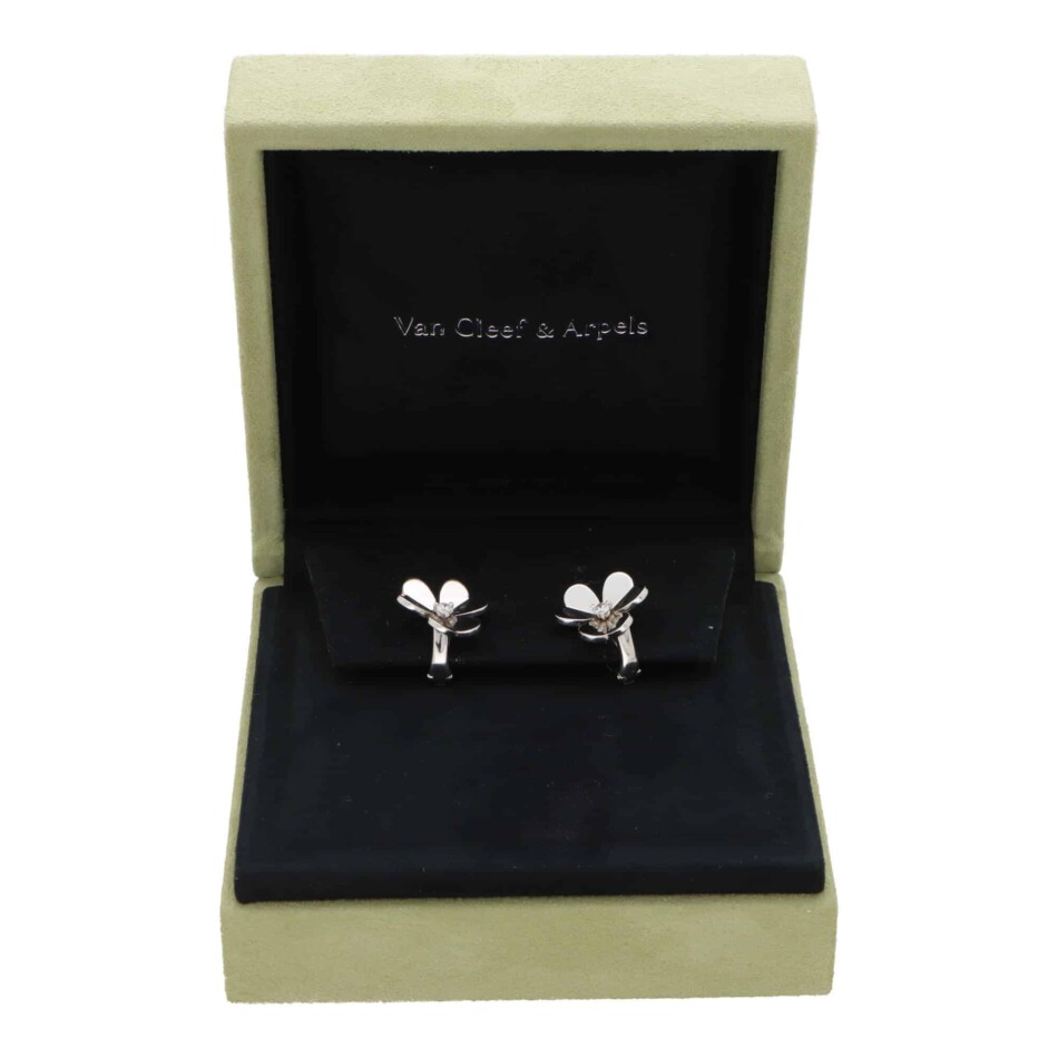 Vintage Van Cleef and Arpels Frivole Diamond Earrings