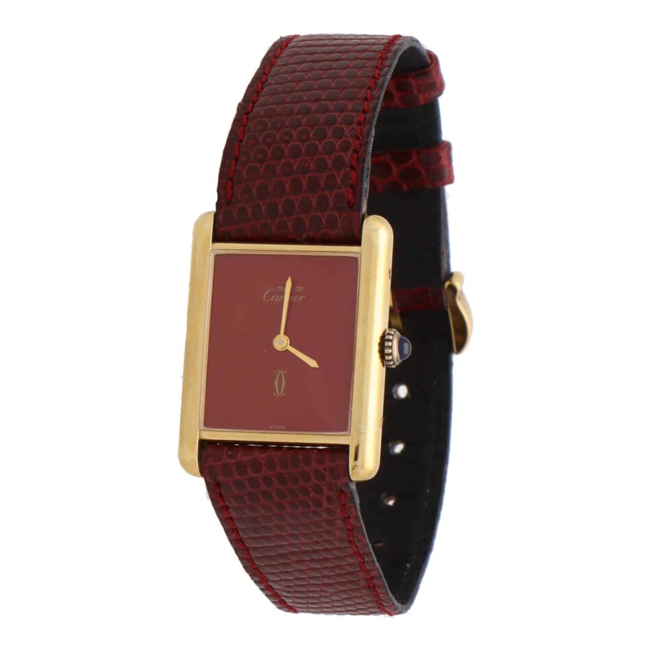 Vintage Cartier 'Must De Cartier' Maroon Watch