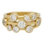 Contemporary Yellow Gold Diamond Bubble Ring (Medium Model)