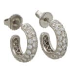 Vintage Tiffany & Co. Small Diamond Hoop Earrings