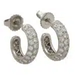 Vintage Tiffany & Co. Small Diamond Hoop Earrings