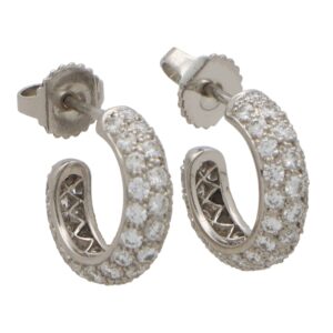 Vintage Tiffany & Co. Small Diamond Hoop Earrings