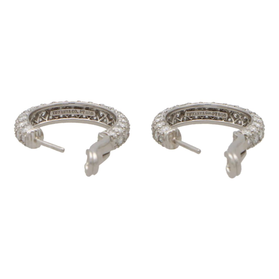 Vintage Tiffany & Co. Large Etoile Diamond Hoop Earrings