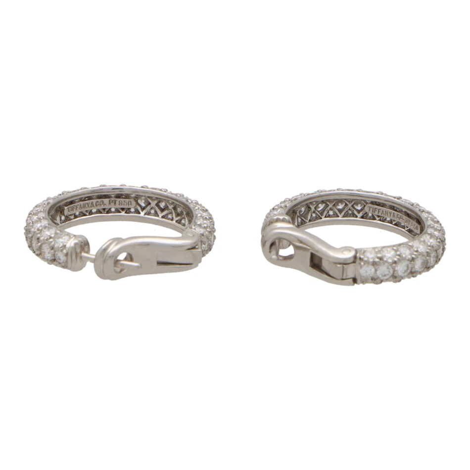 Vintage Tiffany & Co. Large Etoile Diamond Hoop Earrings