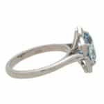 Contemporary Aquamarine and Diamond Floral Cluster Ring