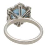 Contemporary Aquamarine and Diamond Floral Cluster Ring