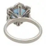 Contemporary Aquamarine and Diamond Floral Cluster Ring