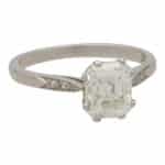 Vintage Art Deco Old Asscher Cut Diamond Ring