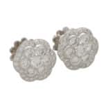 Contemporary Diamond Floral Cluster Earrings