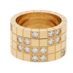 Vintage Cartier Lanières Four Row Diamond Bombe Ring