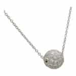 Vintage Tiffany & Co. Diamond Ball Pendant Necklace