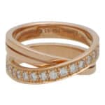 Vintage Cartier Nouvelle Vague Diamond Cross Over Ring