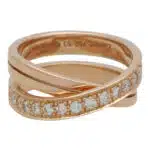 Vintage Cartier Nouvelle Vague Diamond Cross Over Ring