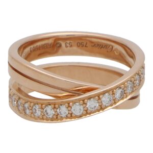 Vintage Cartier Nouvelle Vague Diamond Cross Over Ring
