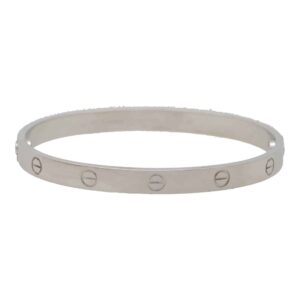 Vintage Cartier White Gold Love Bangle, Size 21