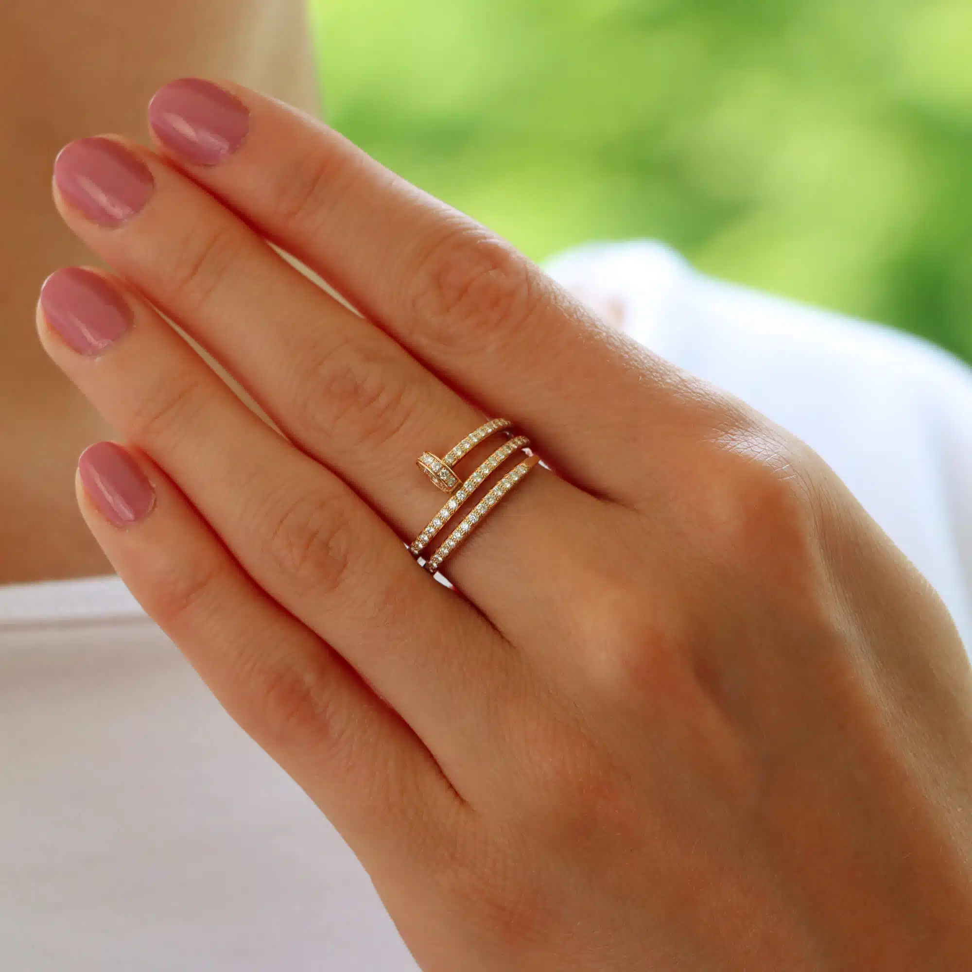 Vintage Cartier Diamond Juste Un Clou Ring in Rose Gold