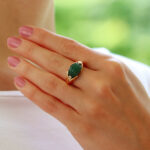 Vintage 1970's Van Cleef & Arpels Chrysoprase and Diamond Ring