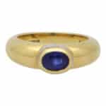 Vintage Garrard & Co. Blue Sapphire Gypsy Set Ring