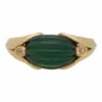 Vintage 1970's Van Cleef & Arpels Chrysoprase and Diamond Ring