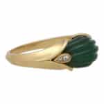 Vintage 1970's Van Cleef & Arpels Chrysoprase and Diamond Ring