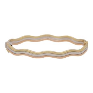 Vintage Trinity Wave Bangle in 9k Gold